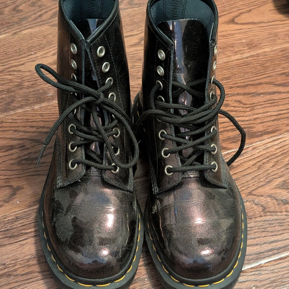 Dr. Martens Purple Glitter Combat Boots